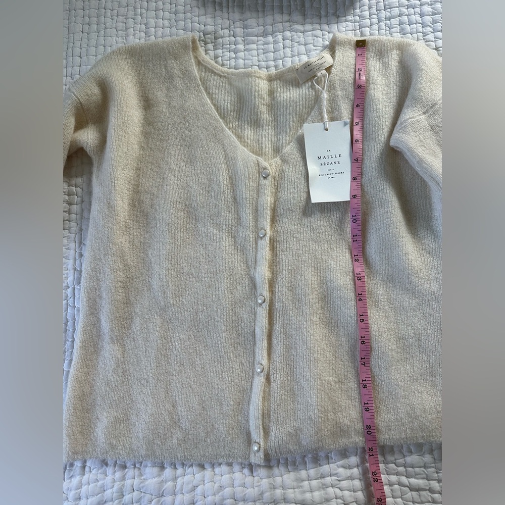 NWT SEZANE BARRY CARDIGAN IN ECRU 🤍🤍 SIZE S - Picture 10 of 12